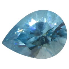 1.55ct Pear Diamond Cut Blue Zircon from Cambodia