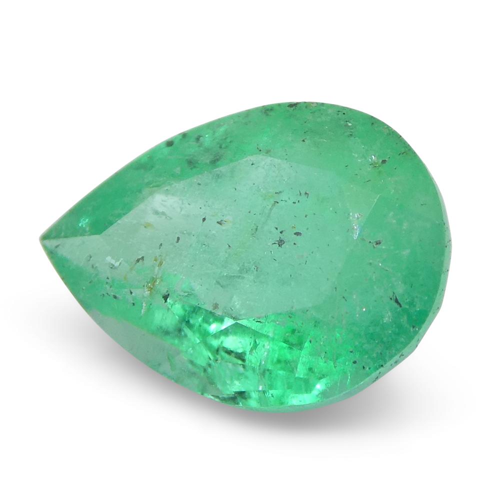 1.55ct Pear Green Emerald from Colombia For Sale 9