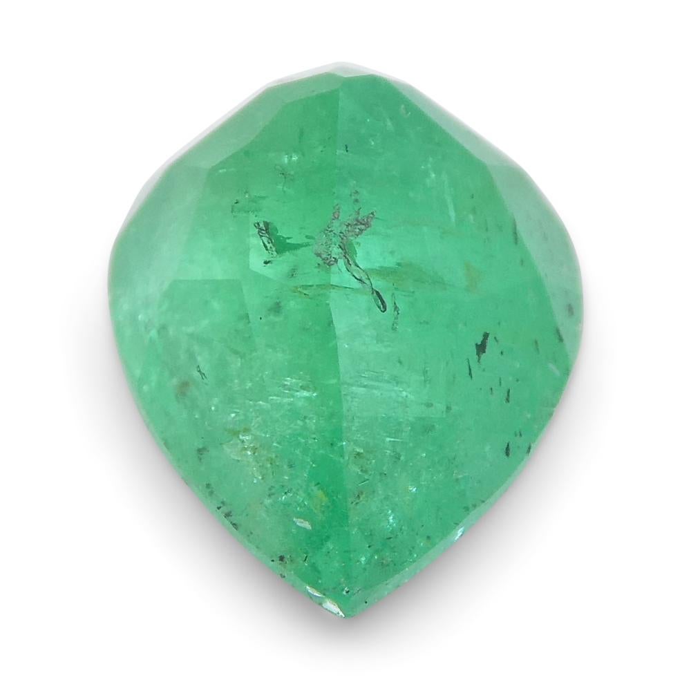 1.55ct Pear Green Emerald from Colombia For Sale 1