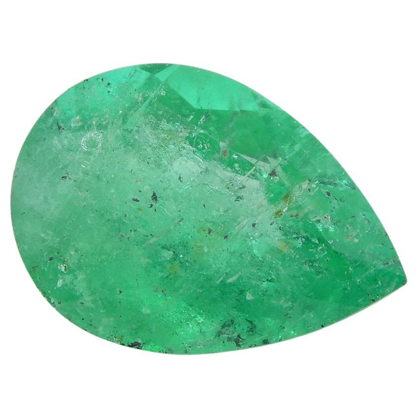 1.55ct Emeraude verte poire de Colombie