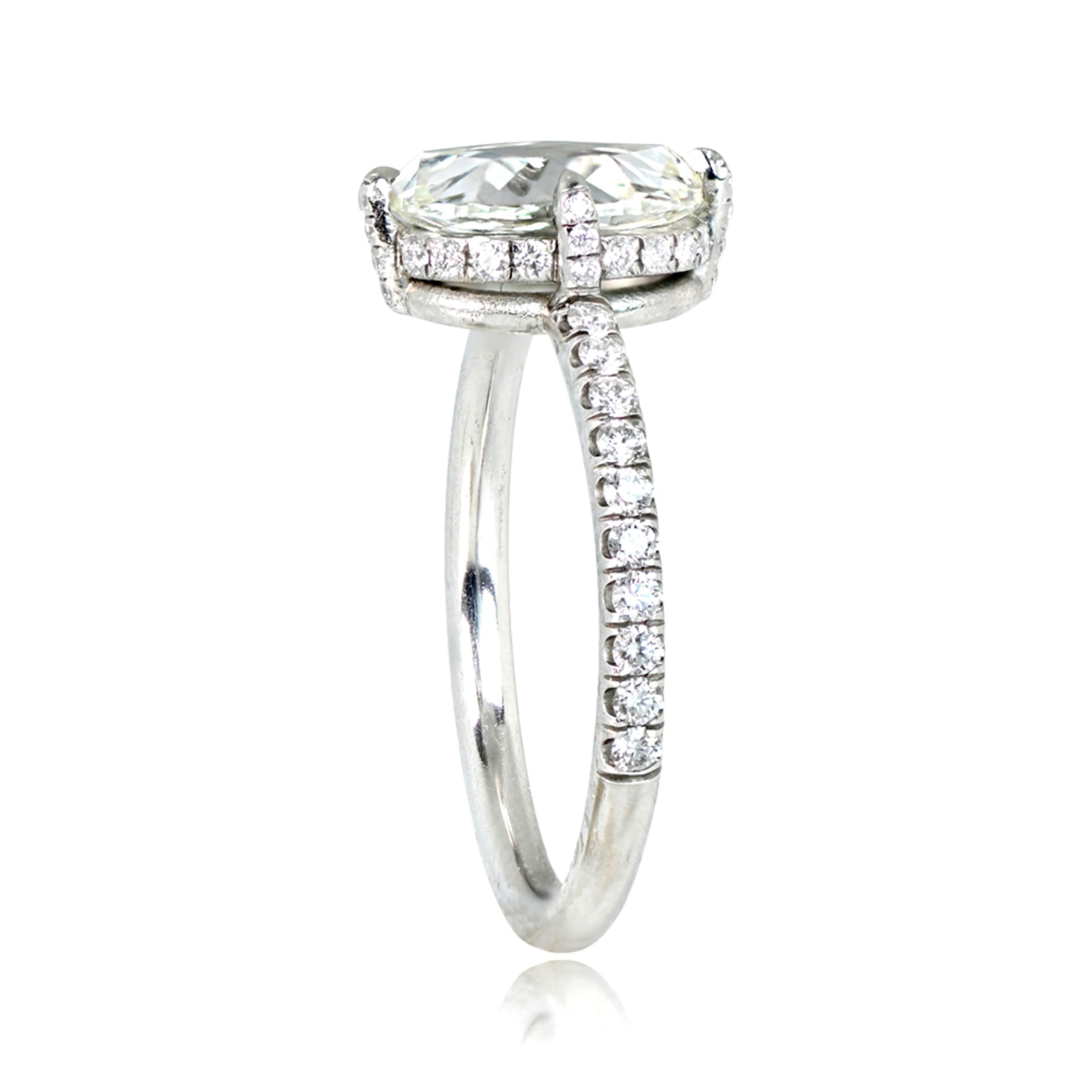 1,55 Karat Diamant-Verlobungsring mit Rosenschliff, VS1 Reinheit, Platin (Art déco) im Angebot