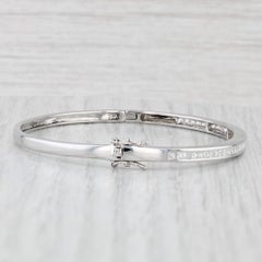 1.55ctw Diamond Hinged Bangle Bracelet 14k White Gold 6.5"