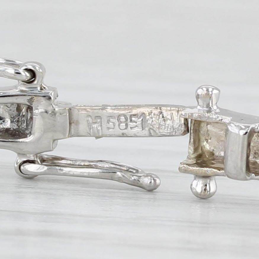 1.55ctw Diamond Hinged Bangle Bracelet 14k White Gold 6.5