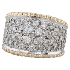 1.55ctw Pave Diamond Cluster Ring 14k Yellow White Gold Size 5.75 Cocktail