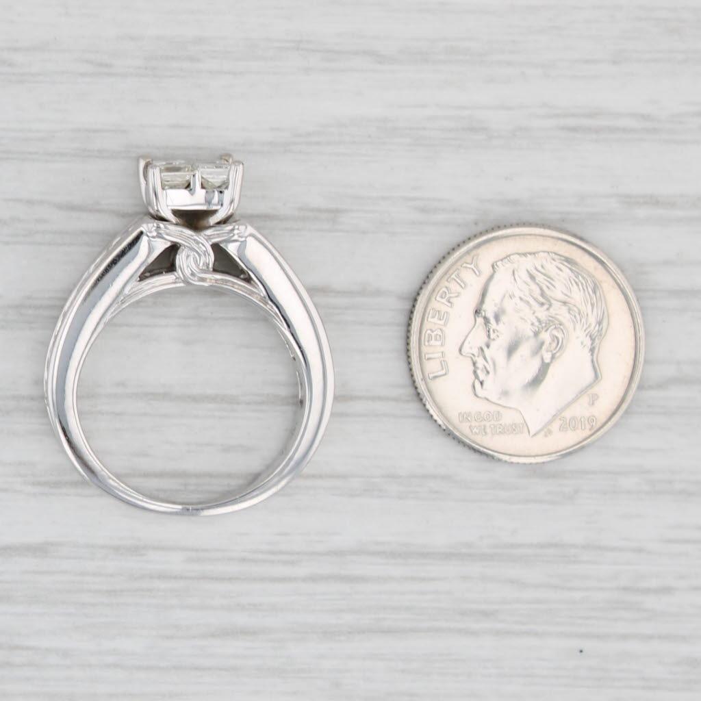 Gemstone Information:
- Natural Diamonds -
Total Carats - 0.56ctw
Cut - Princess
Color - I - J
Clarity - VS2 - I1

- Natural Diamonds -
Total Carats - 0.99ctw
Cut - Round Brilliant
Color - I - J
Clarity - SI2 - I1

Metal: 14k White Gold
Weight: 6.7