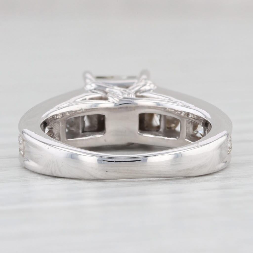 1.55ctw Princess Diamond Engagement Ring 14k White Gold Size 5.5 2