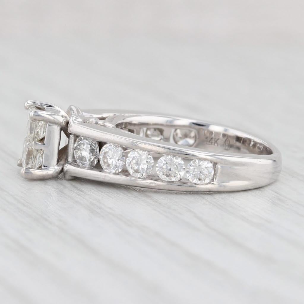 1.55ctw Princess Diamond Engagement Ring 14k White Gold Size 5.5 3