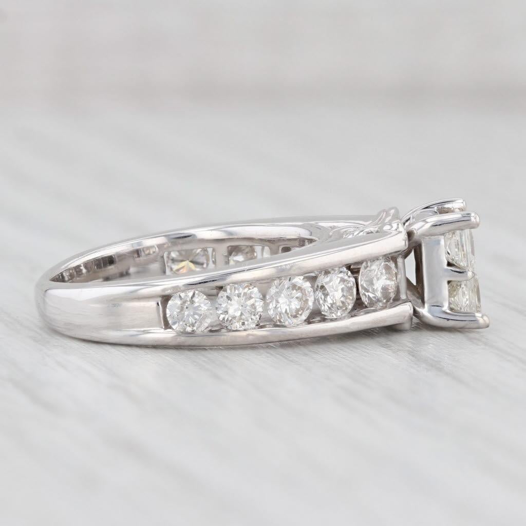 1.55ctw Princess Diamond Engagement Ring 14k White Gold Size 5.5 4