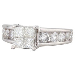 1.55ctw Princess Diamond Engagement Ring 14k White Gold Size 5.5