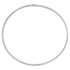 15.5ctw Round Diamonds 14K White Gold G/SI Tennis Link Necklace