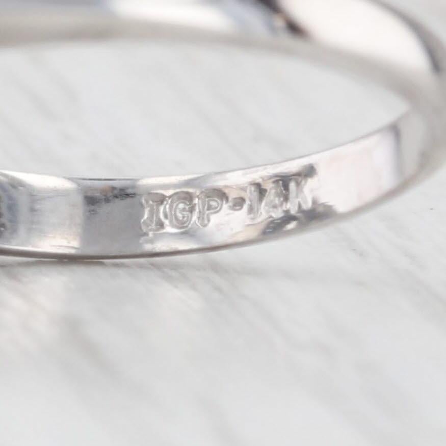 1.55ctw Anillo de Diamantes Zafiro Azul en Gradas Oro Blanco 14k Talla 6.25 Cocktail en venta 2