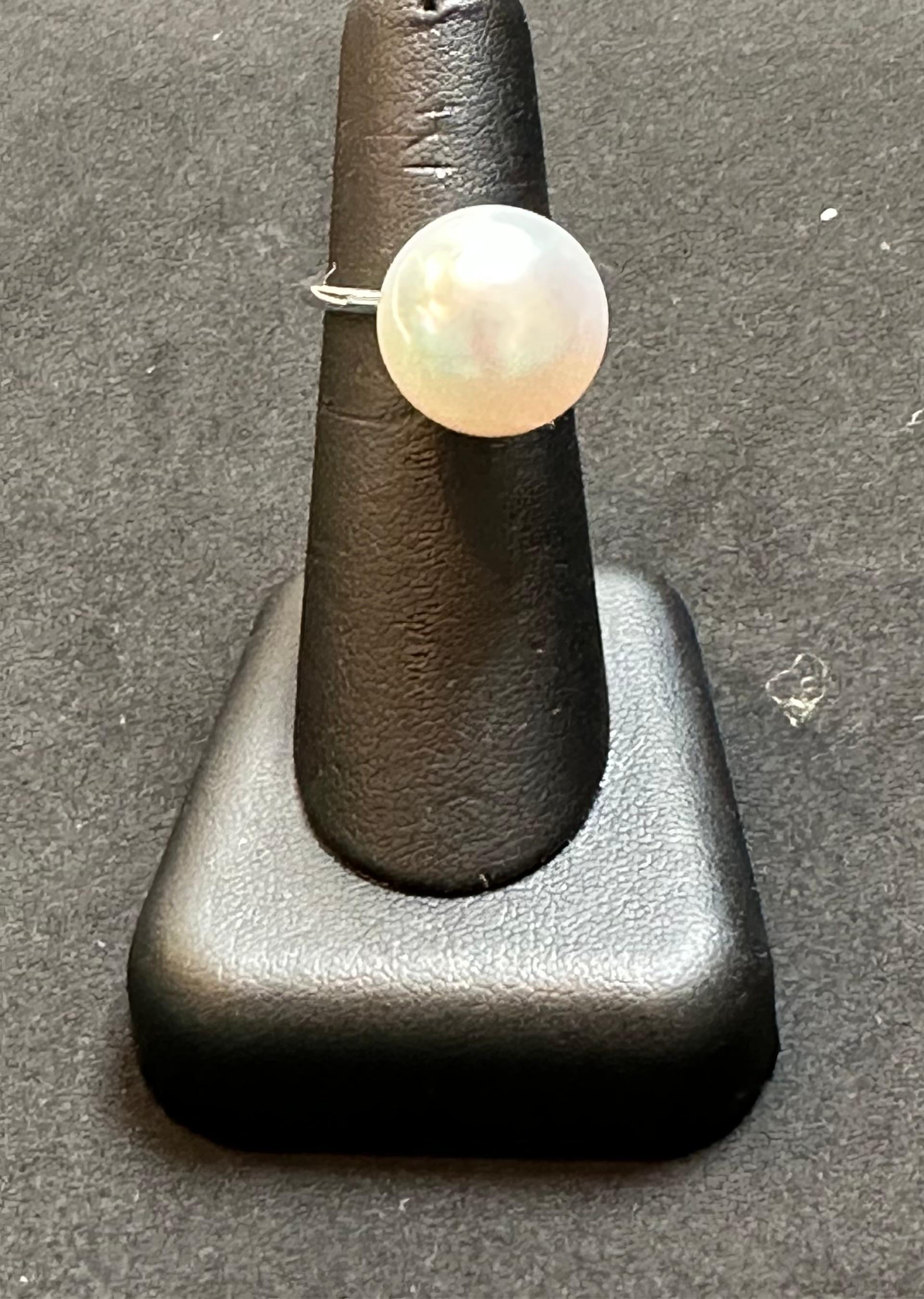 15.5MM Round White South Sea Pearl & Diamond Ring in Platinum by Valentin Magro  For Sale 4
