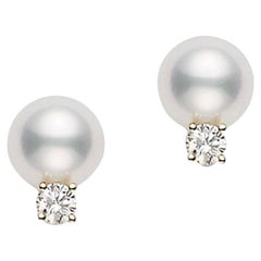 Antique 15.5MM South Sea Pearl & 1.8 ct Solitaire Diamond Cocktail Stud Earring 18K Gold