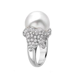 15.5mm South Sea Pearl Diamond Gold Ring