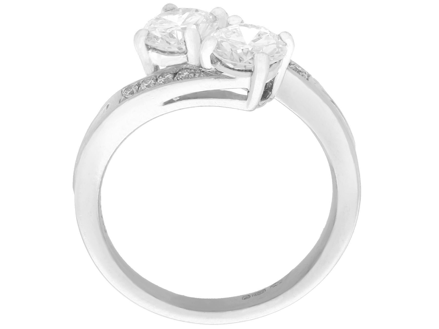 Contemporary 1.56 Carat Diamond and Platinum Twist Ring For Sale