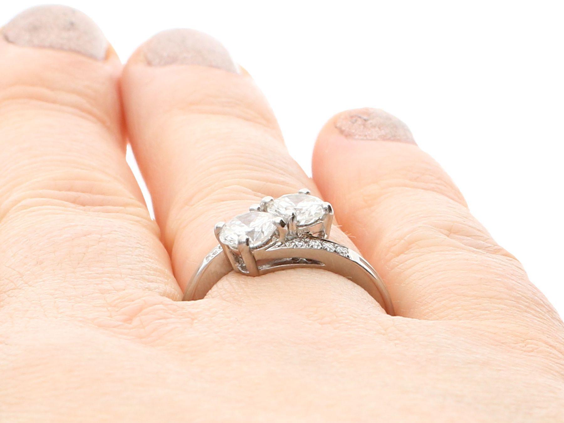 Women's 1.56 Carat Diamond and Platinum Twist Ring For Sale
