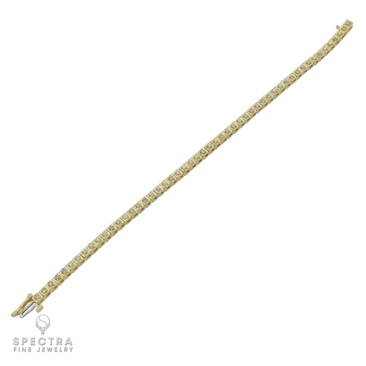 Bracelet tennis en or avec diamants de 1,56 carat Neuf - En vente à New York, NY
