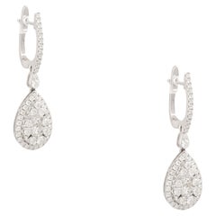 Pendientes Lágrima Mosaico de Diamantes 18 Quilates 1.56 Quilates En Stock