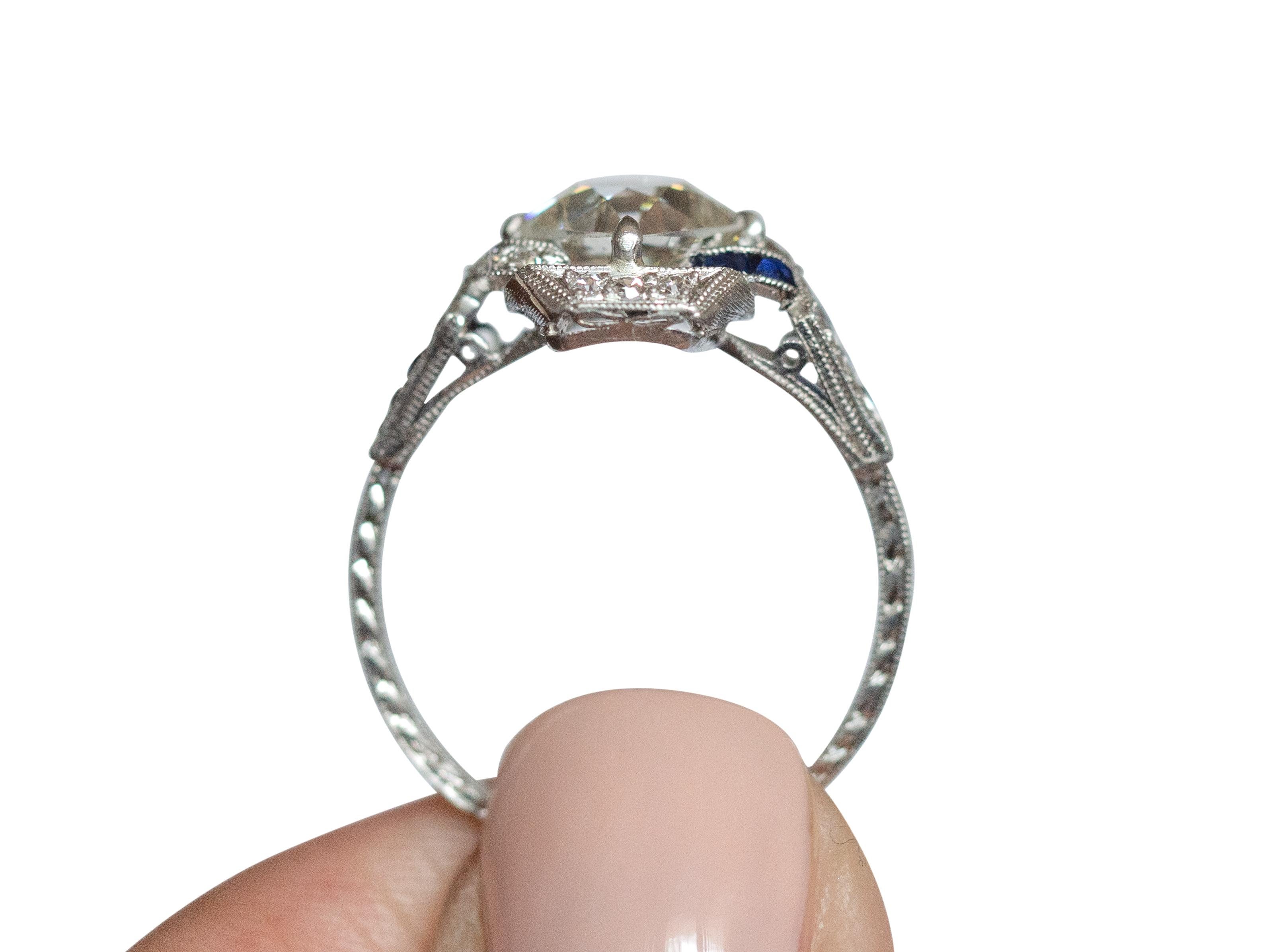 1.56 Carat Diamond Platinum Engagement Ring In Good Condition For Sale In Atlanta, GA