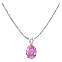 EGL Cer. 1,56 carat Pendentif saphir taille ovale en 14K