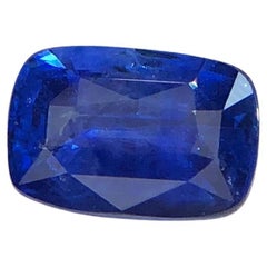 1.56 Carat Natural Vivid Blue Sapphire, Cushion Cut Loose Gemstone for Ring