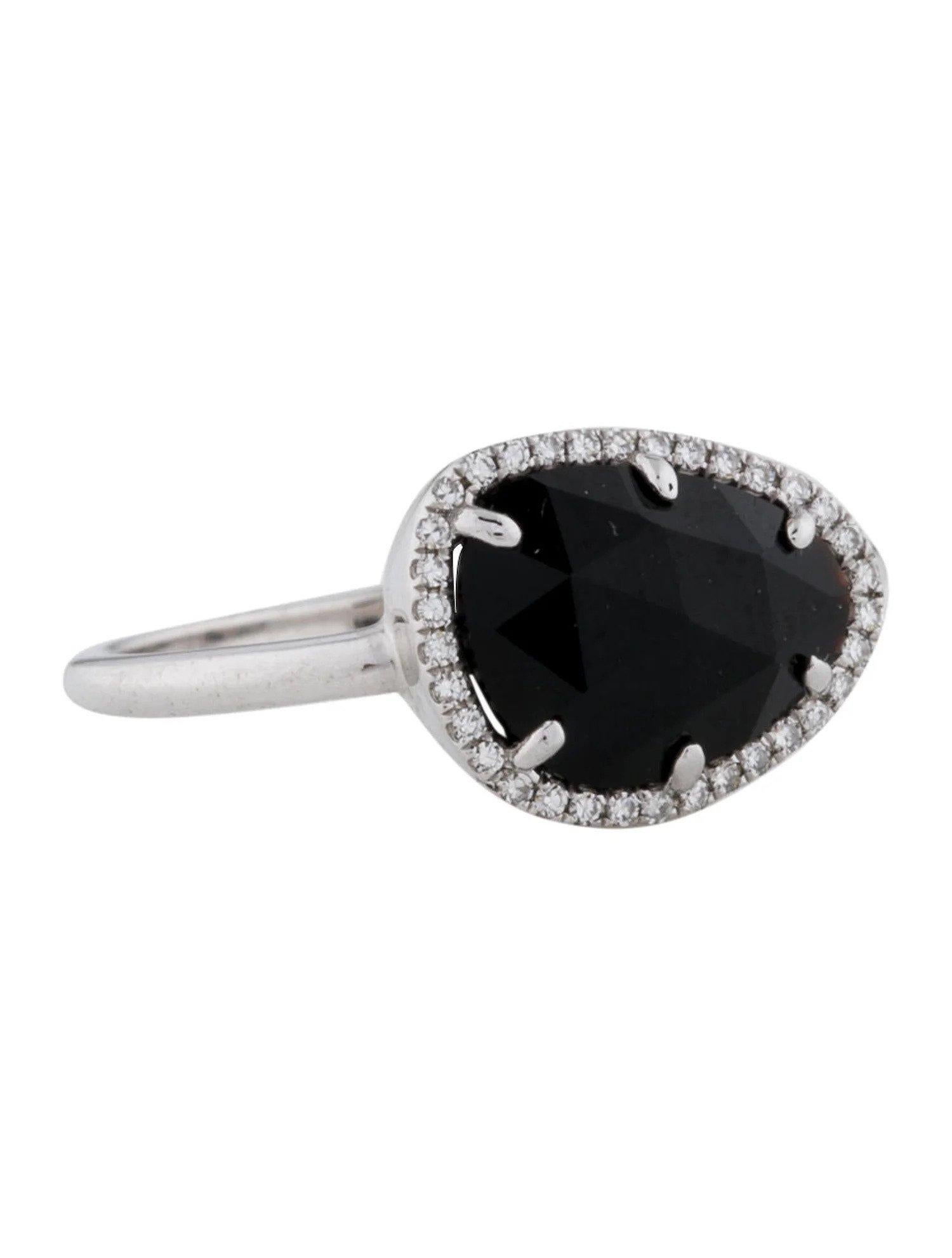 1.56 Carat Onyx & Diamond White Gold Ring In New Condition For Sale In Great Neck, NY