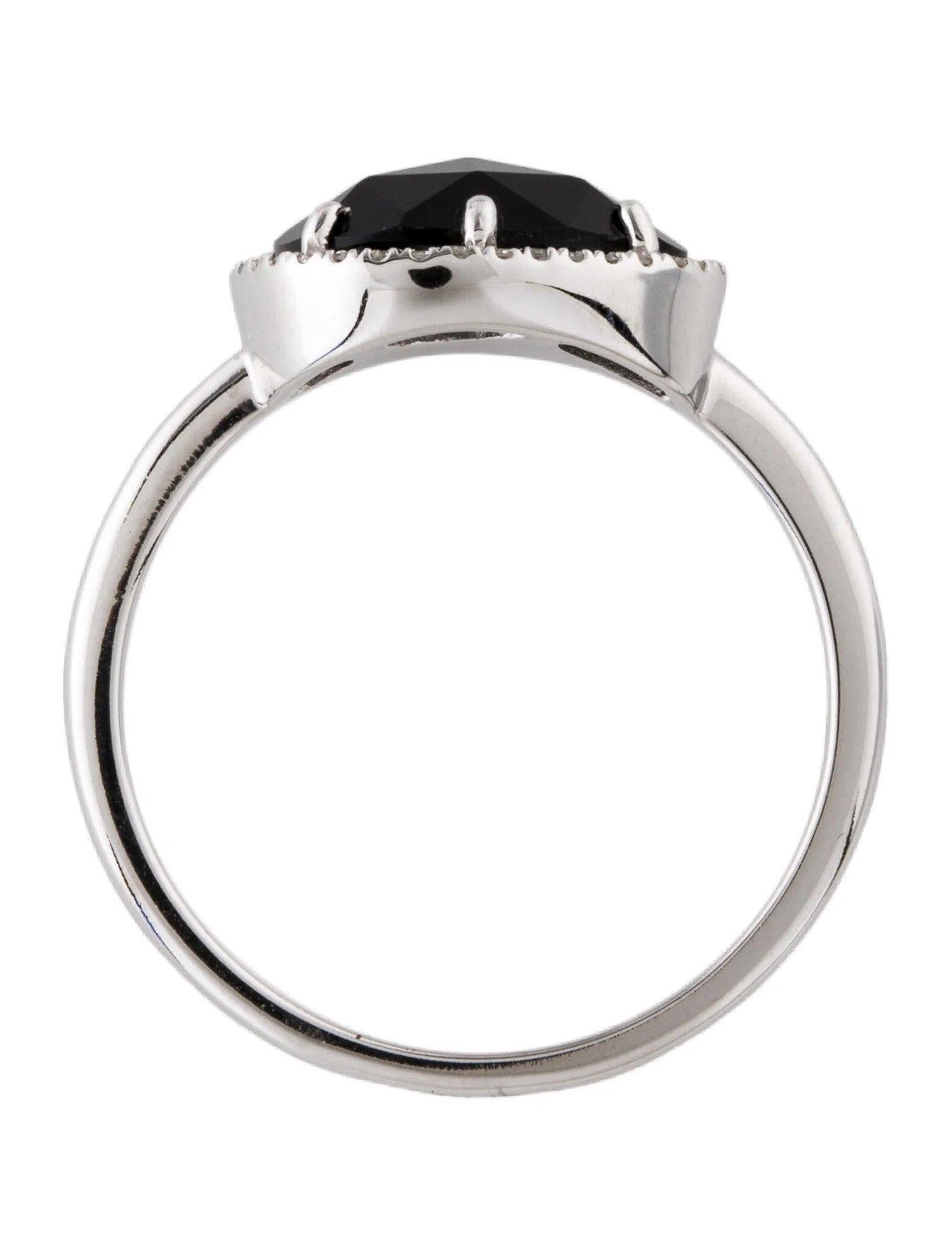 1.56 Carat Onyx & Diamond White Gold Ring For Sale 2