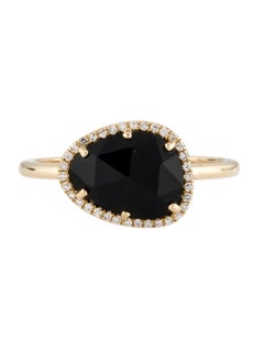 1.56 Carat Onyx & Diamond Yellow Gold Ring