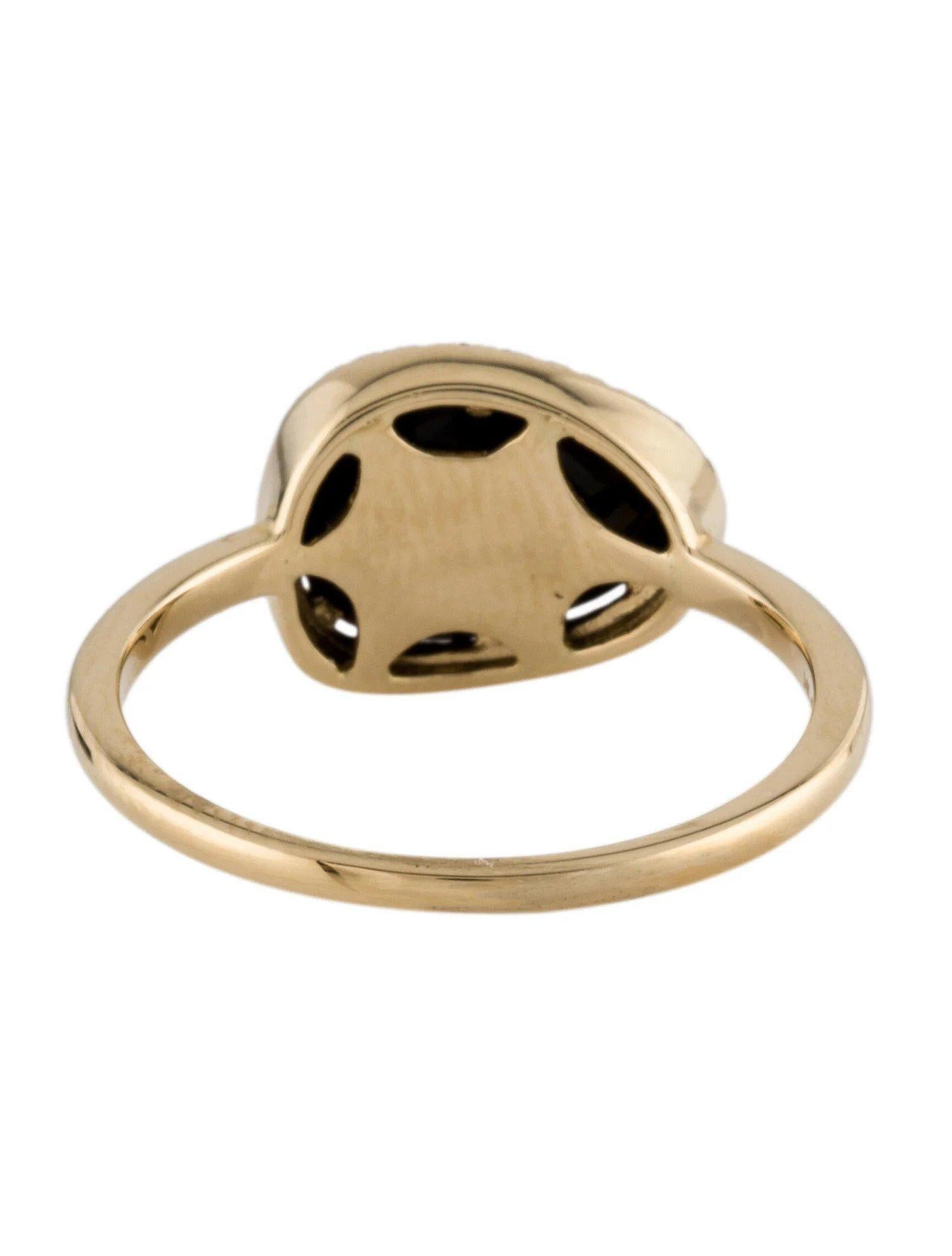 1.56 Carat Onyx & Diamond Yellow Gold Ring For Sale 1