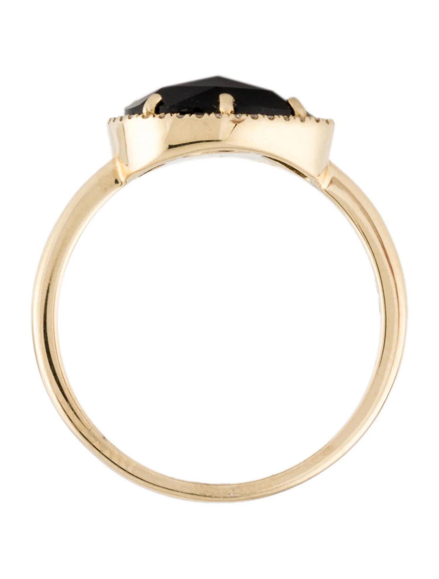 1.56 Carat Onyx & Diamond Yellow Gold Ring For Sale 2