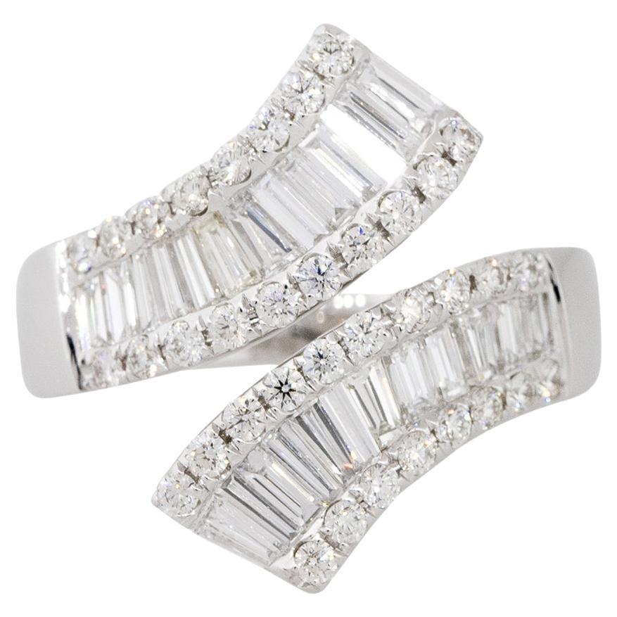 1,56 Karat Pave Diamant Crossover-Ring aus 18 Karat auf Lager im Angebot