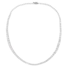 15.6 Carat SI Clarity HI Color Round Diamond Choker Necklace 14 Karat White Gold
