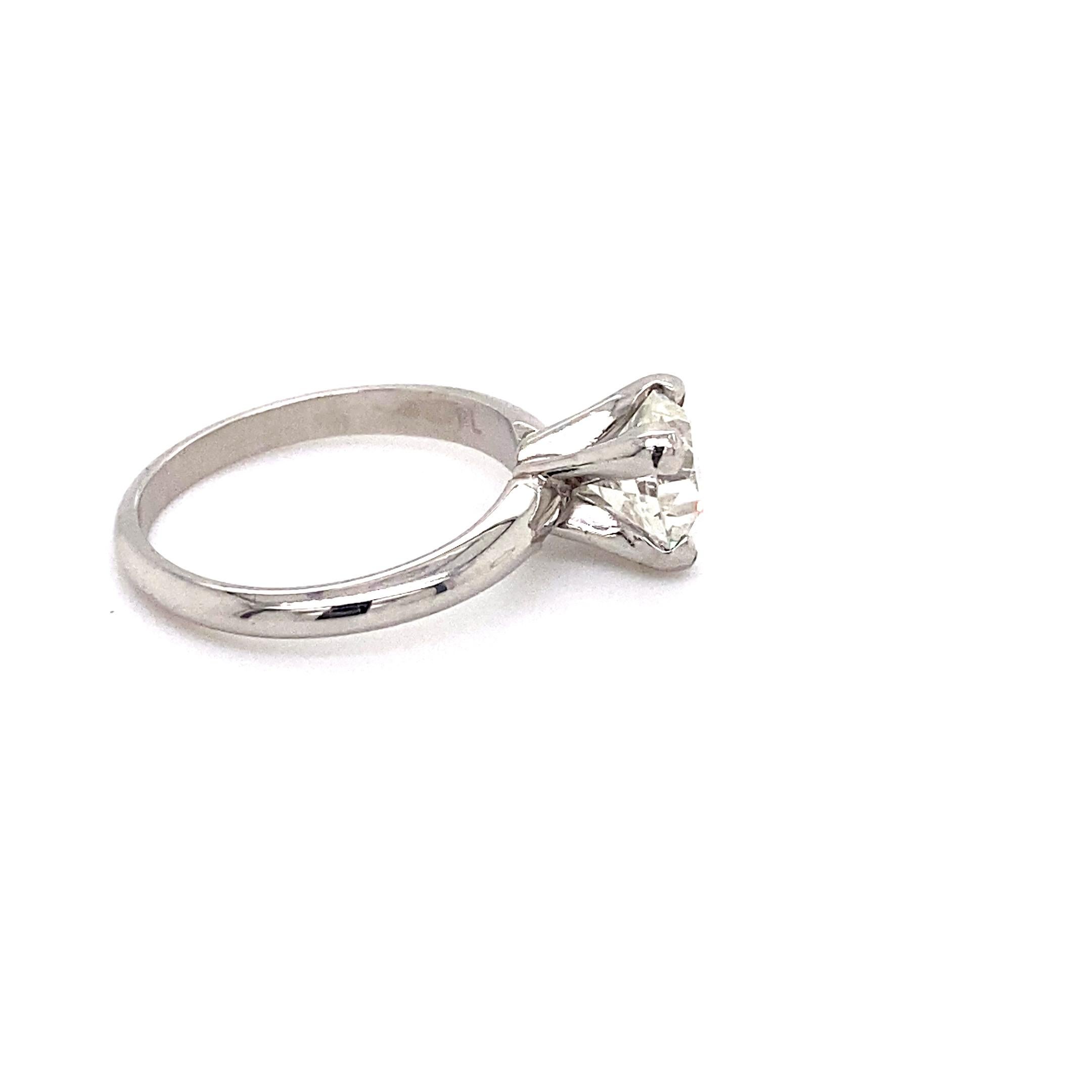 Platin 1,5 Karat OEC Solitär-Ring aus Platin, Diamant im alteuropäischen Schliff im Zustand „Hervorragend“ im Angebot in Austin, TX