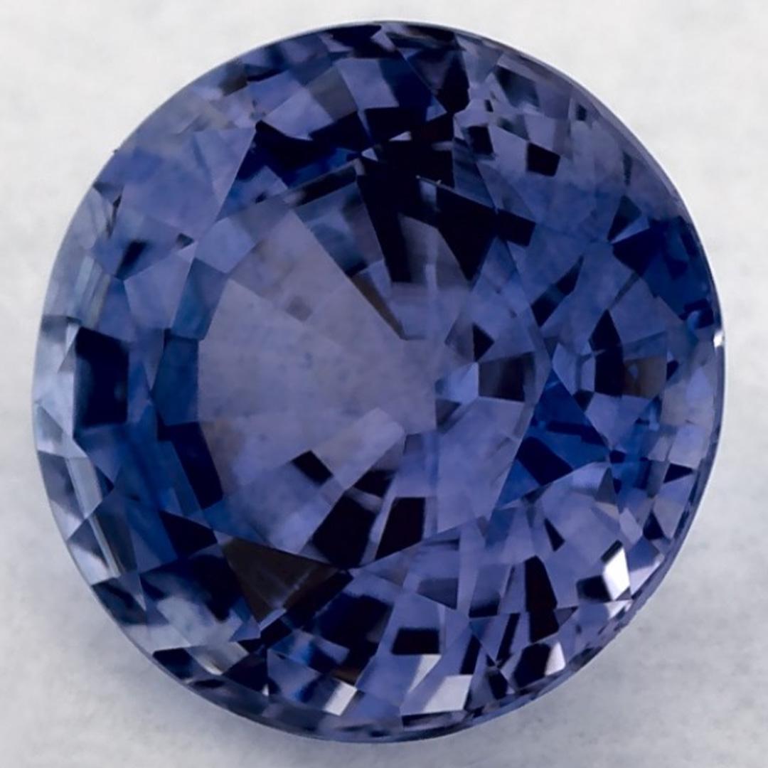 Round Cut 1.56 Ct Blue Sapphire Round Loose Gemstone For Sale