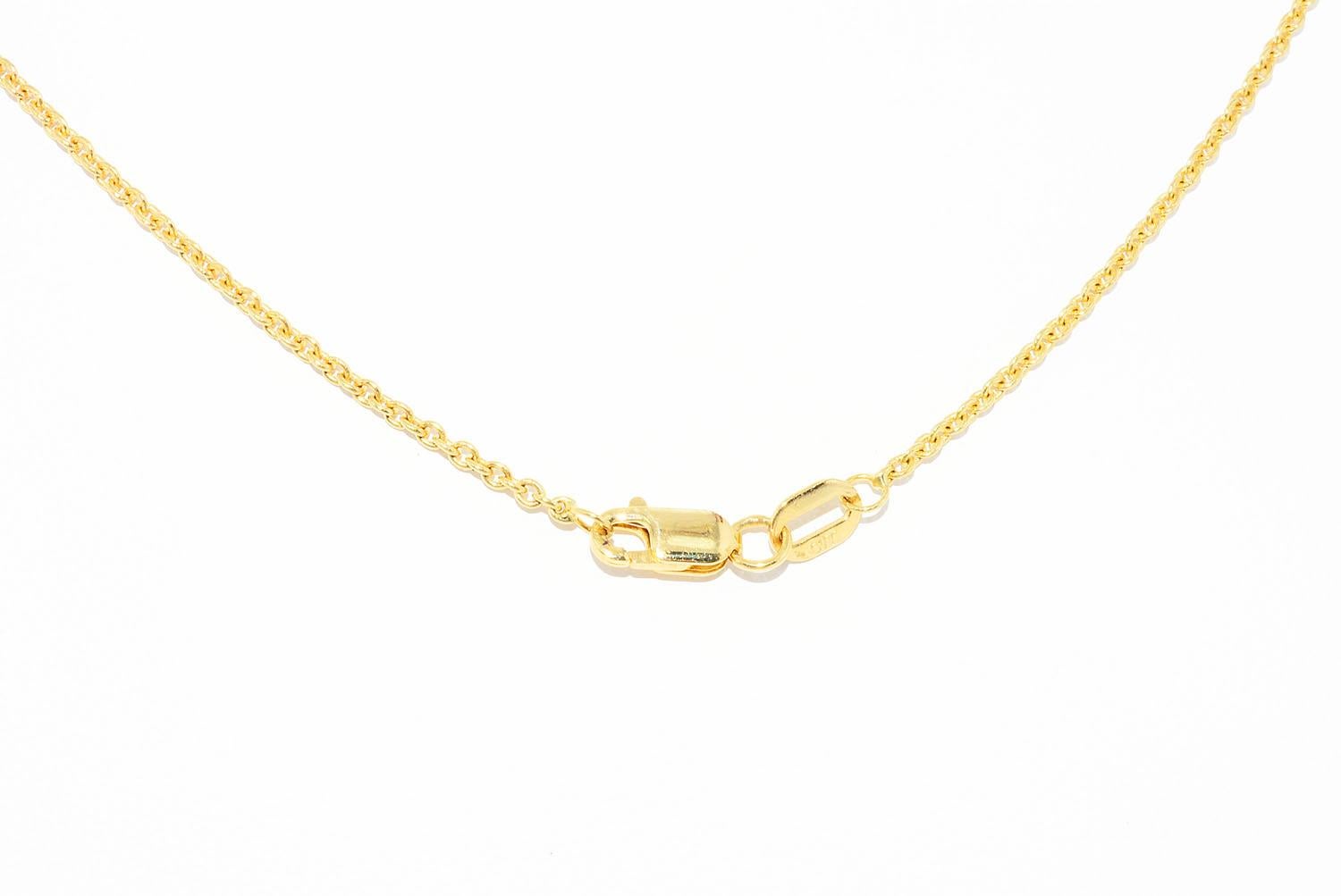 Women's or Men's 1.56 CT Diamonds By The Yard Necklace 18k Yellow Gold For Sale