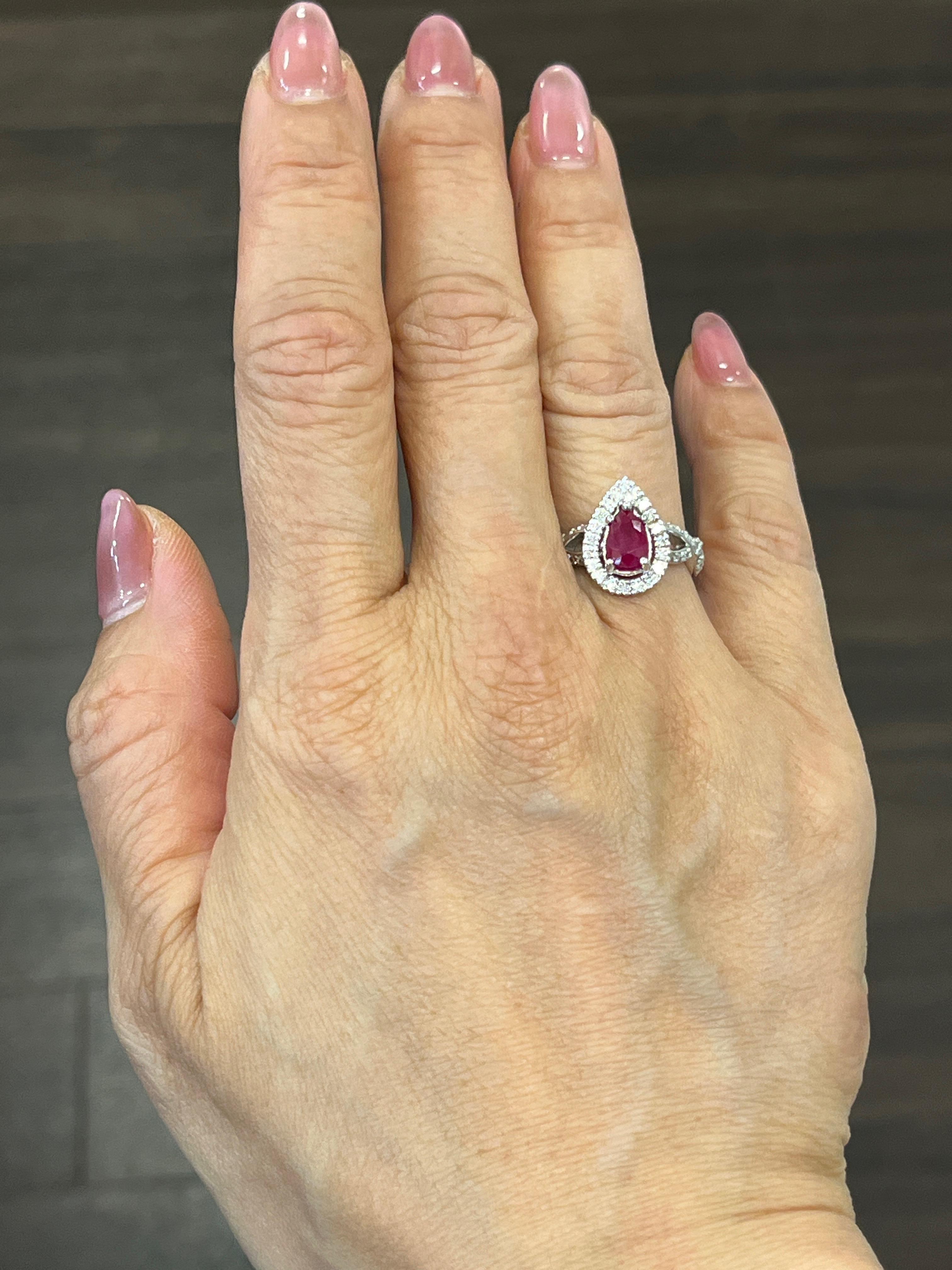 For Sale:  1.56 ct Natural Burma Ruby & Diamond Ring  2