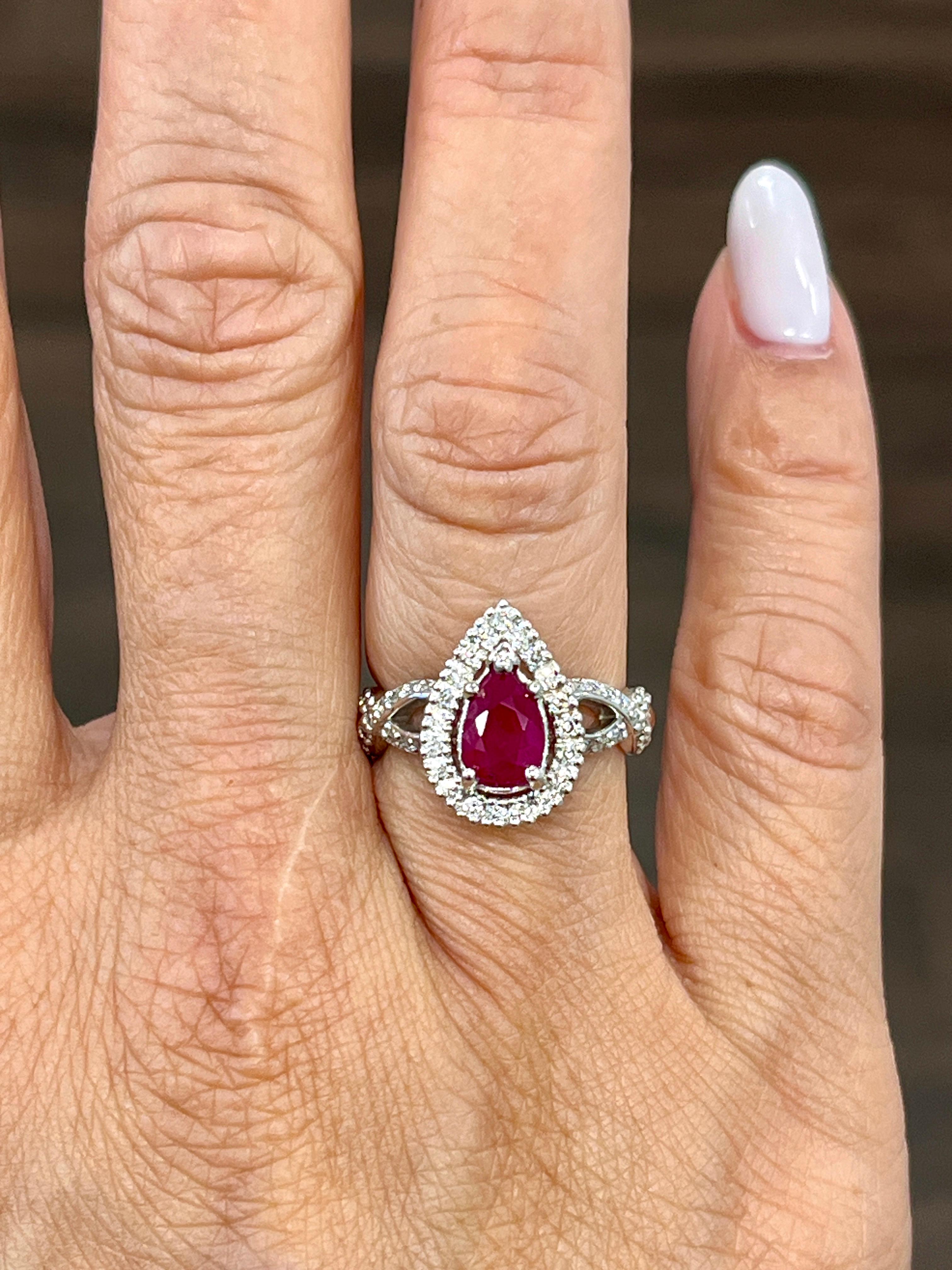 For Sale:  1.56 ct Natural Burma Ruby & Diamond Ring 2