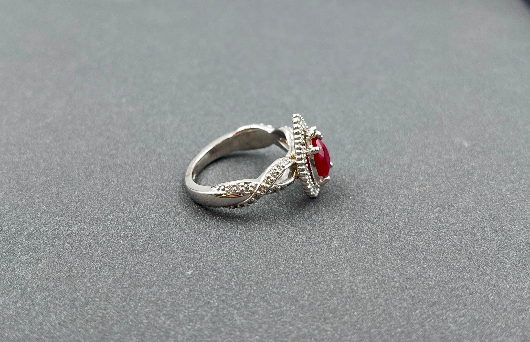 For Sale:  1.56 ct Natural Burma Ruby & Diamond Ring 5