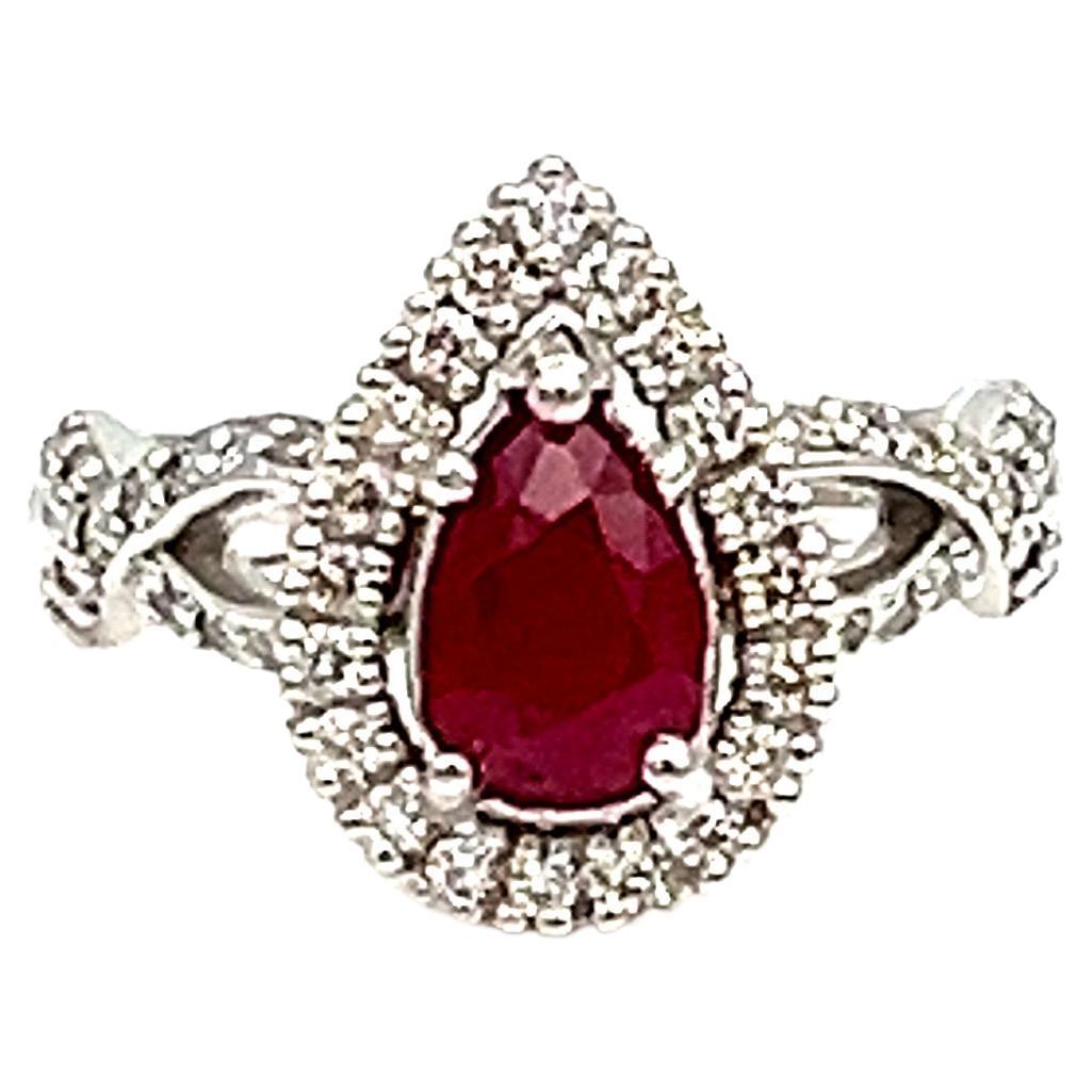 For Sale:  1.56 ct Natural Burma Ruby & Diamond Ring