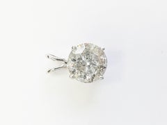 Colgante de diamante redondo de 1,56 ct en oro blanco de 14 quilates