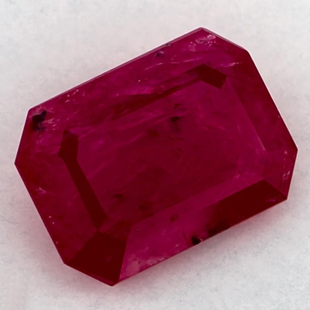 Taille octogone 1.56 Ct Ruby Octagon Cut Loose Gemstone (pierre précieuse en vrac) en vente