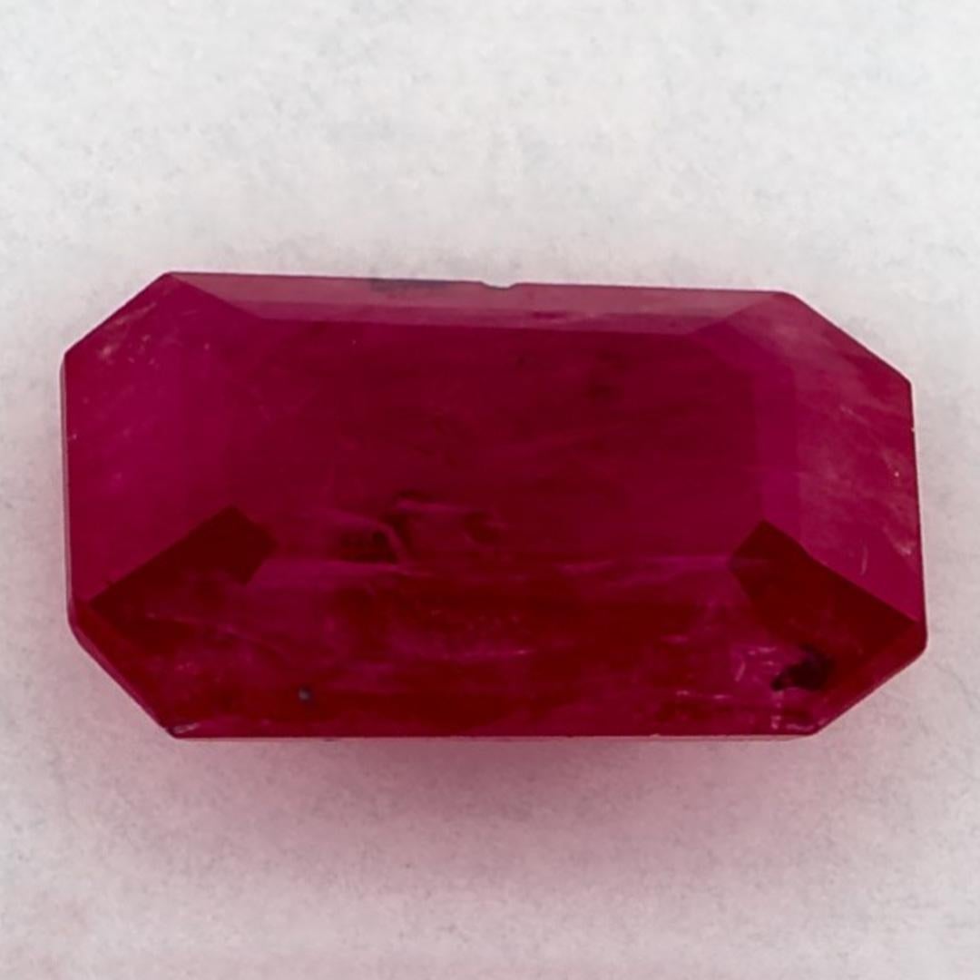 1.56 Ct Ruby Octagon Cut Loose Gemstone In New Condition For Sale In Fort Lee, NJ