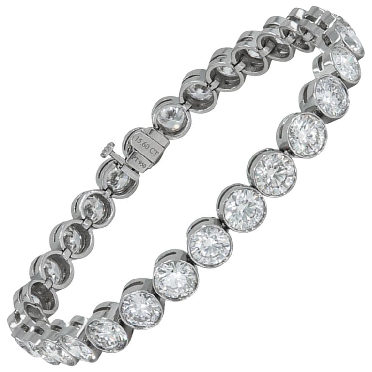 Spectra Fine Jewellery 15.60 Carat BezelSet Diamond Tennis Bracelet