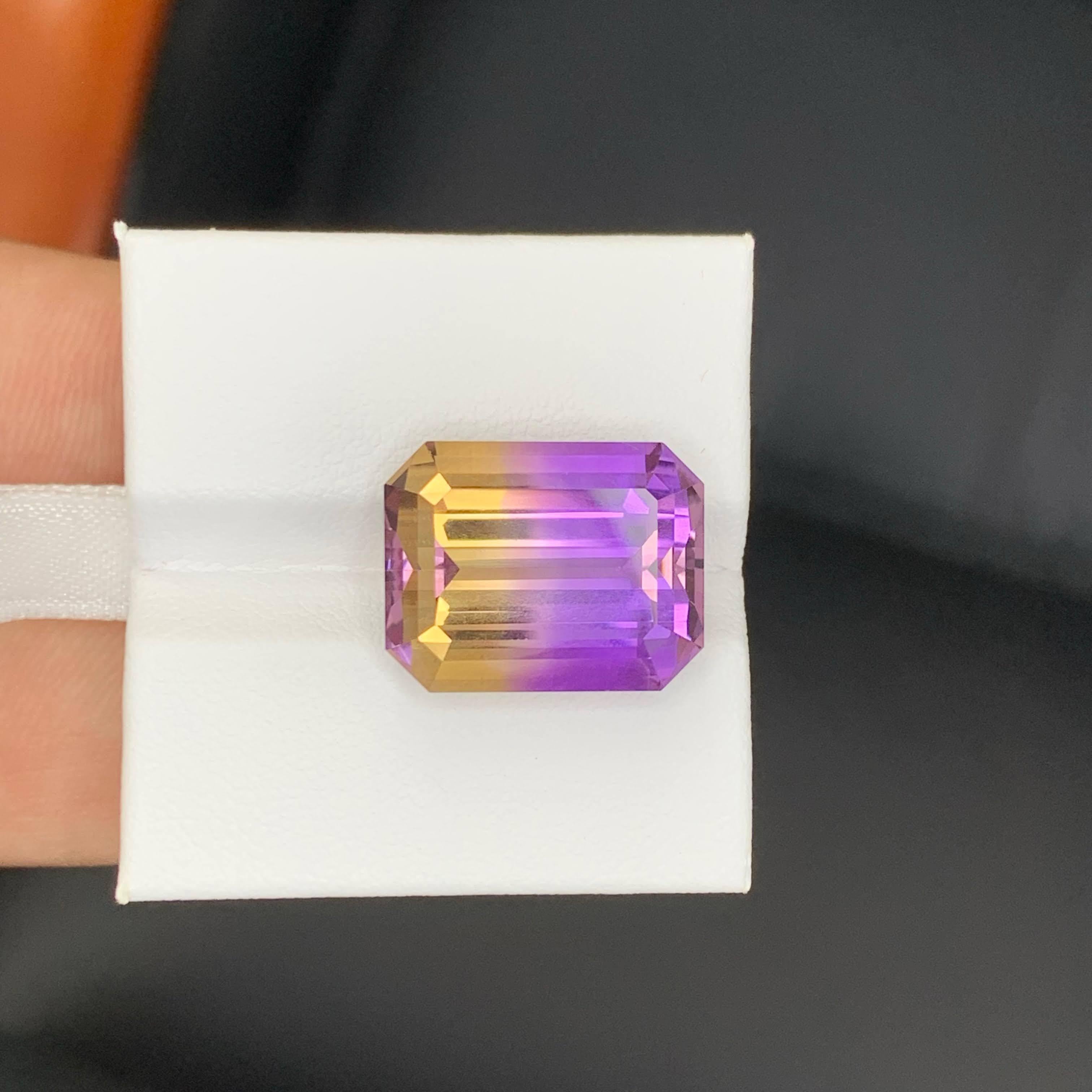15.60 Carat Natural Loose Bi Color Ametrine Stone Emerald Cut Bolivian Gemstone Neuf - En vente à Bangkok, TH