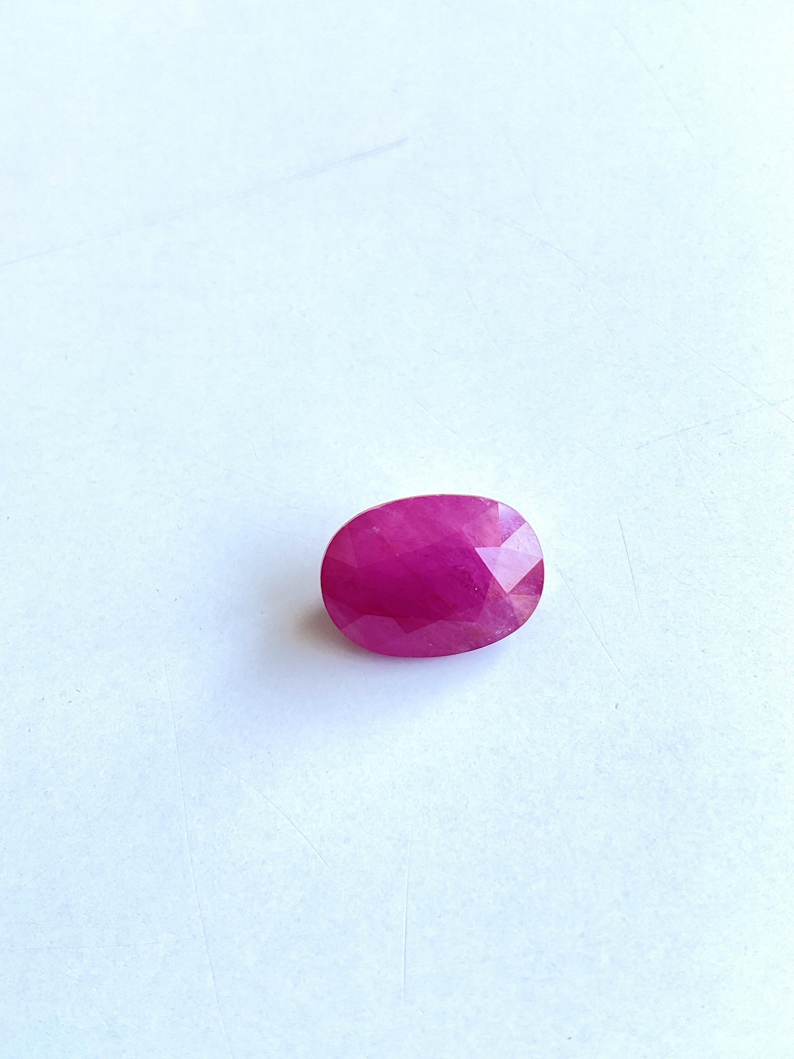 15.61 Carat Burmese No-Heat Ruby Natural Oval Cut Stone For Top Fine Jewelry Gem For Sale 3