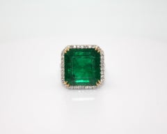 15.61 Carat Emerald Diamond Ring