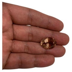 15.61 Cts Natural Peach Morganite Oval Shape Loose Gemstone Morganite Ring