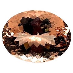 15.61 Cts Natural Peach Morganite Oval Shape Loose Gemstone Morganite Ring