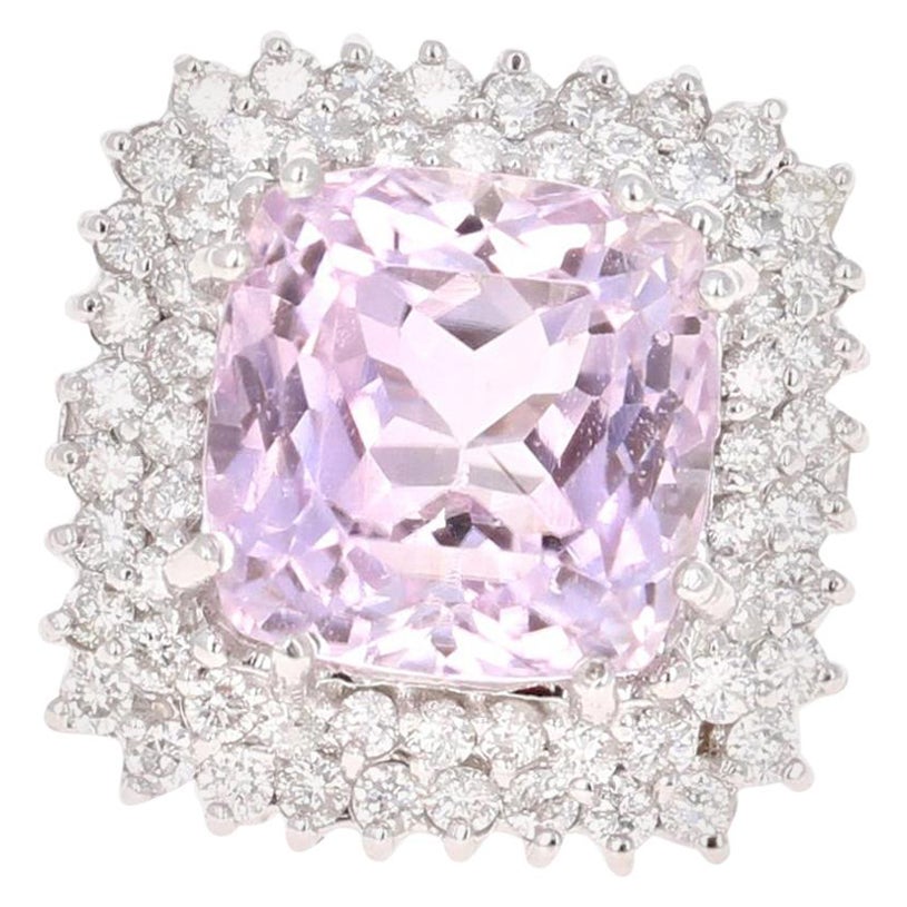 Anello Cocktail con diamante Kunzite da 15,62 carati in oro bianco 14 carati