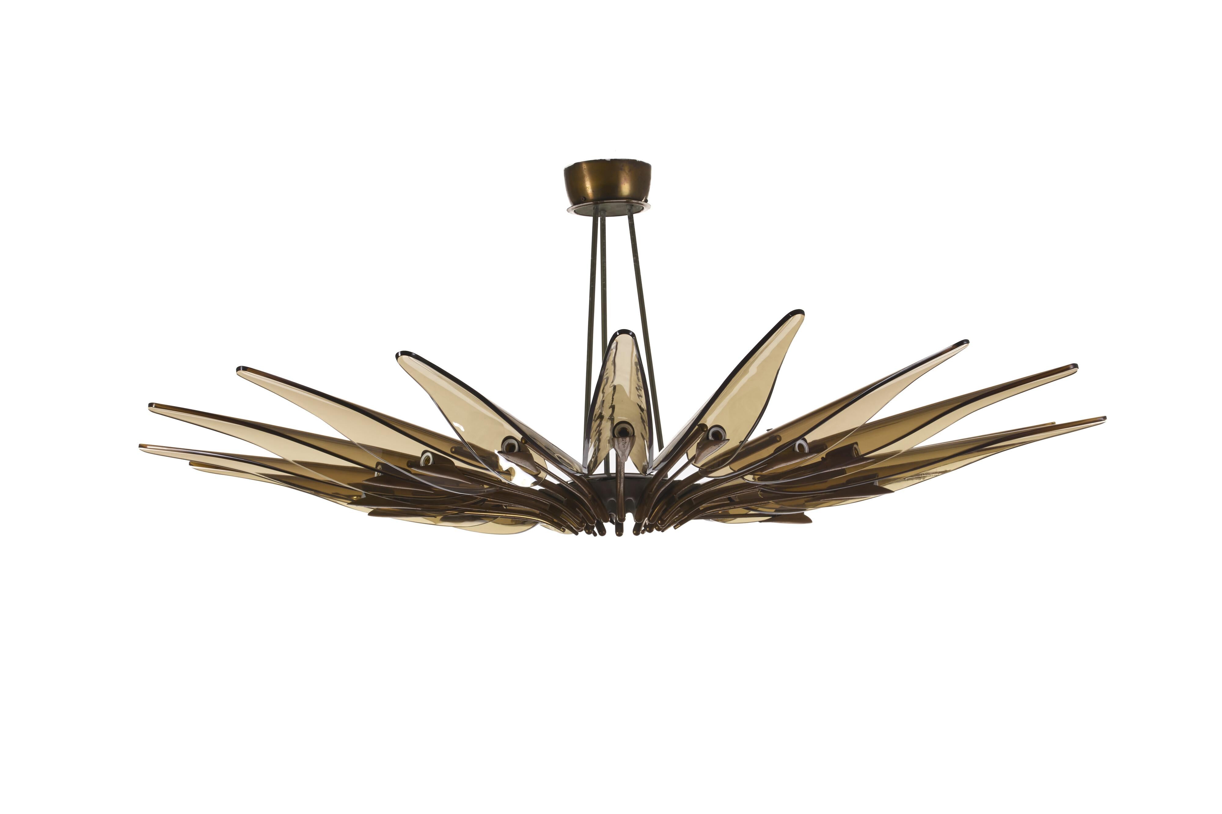 Mid-Century Modern 1563 A Dahlia Chandelier by Max Ingrand for Fontana Arte, Italy, 1950's